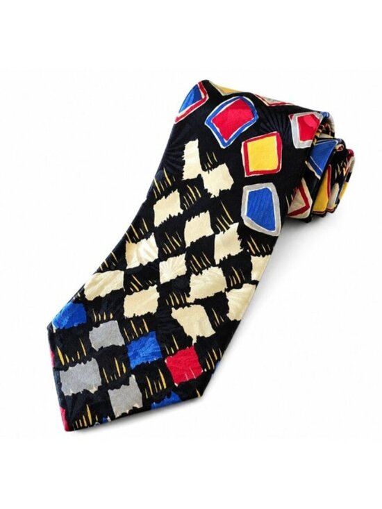 Giorgio Benelli Other - Giorgio Benelli Cravatte 100% Silk Tie Italy Abstract Geometric Red Necktie Vtg